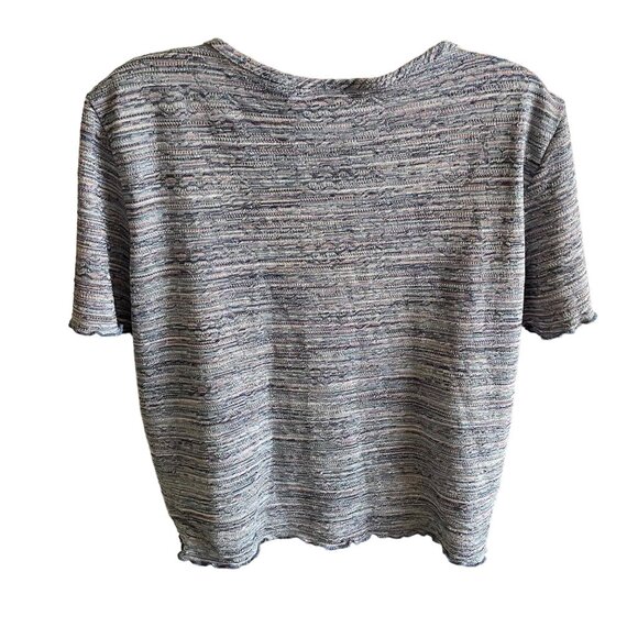 Womens Stretch Crop Top Alfred Dunner Blouse Top Size 1X Petite Blue Pink u - Picture 3 of 7